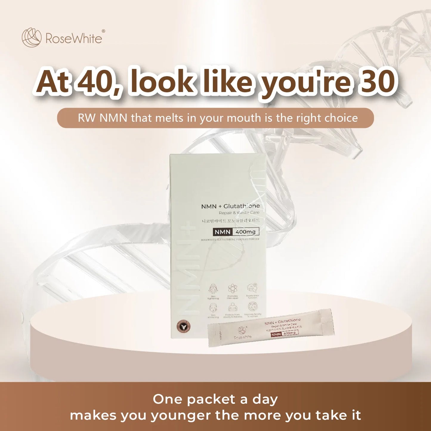 NMN + Glutathione: Repair & White Care (20 Sachet/Box)