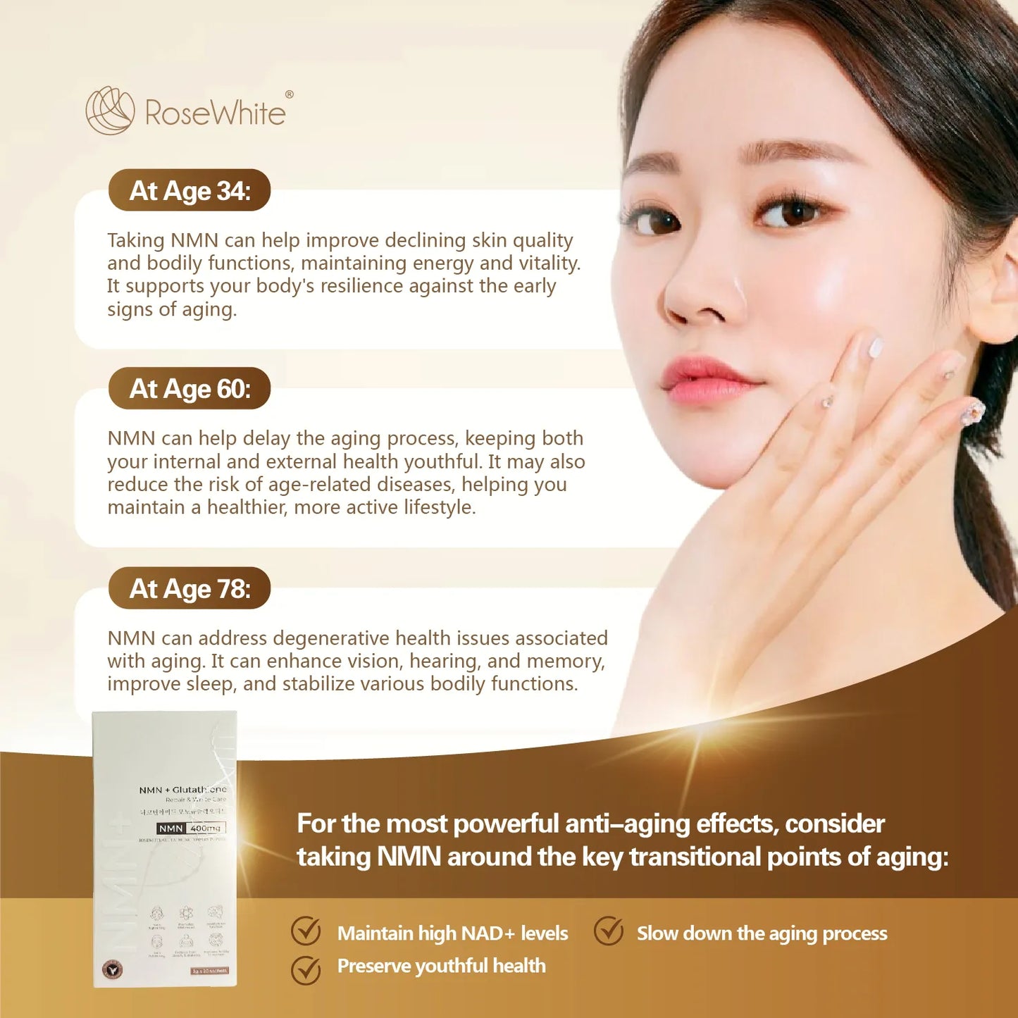 NMN + Glutathione: Repair & White Care (20 Sachet/Box)