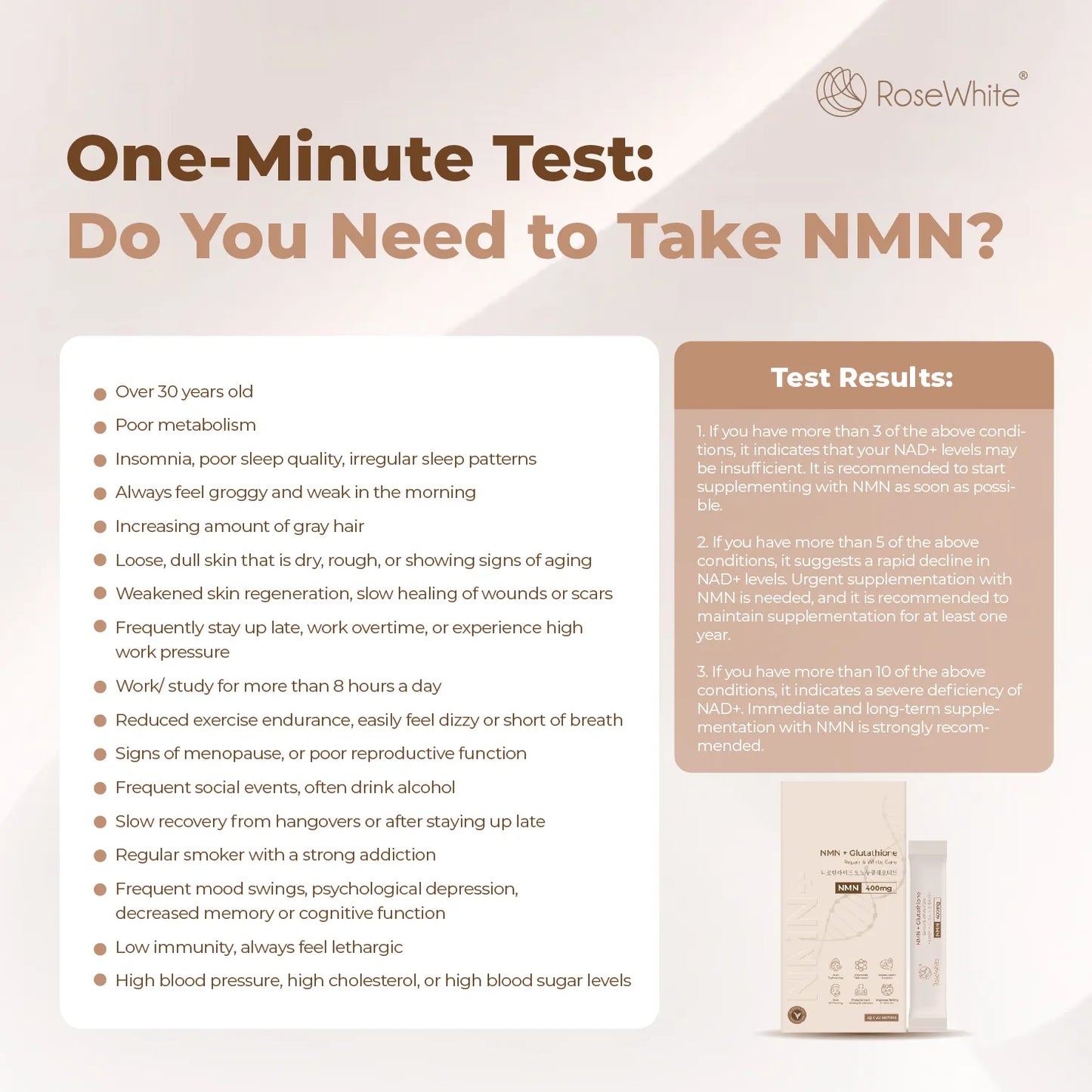NMN + Glutathione: Repair & White Care (20 Sachet/Box)