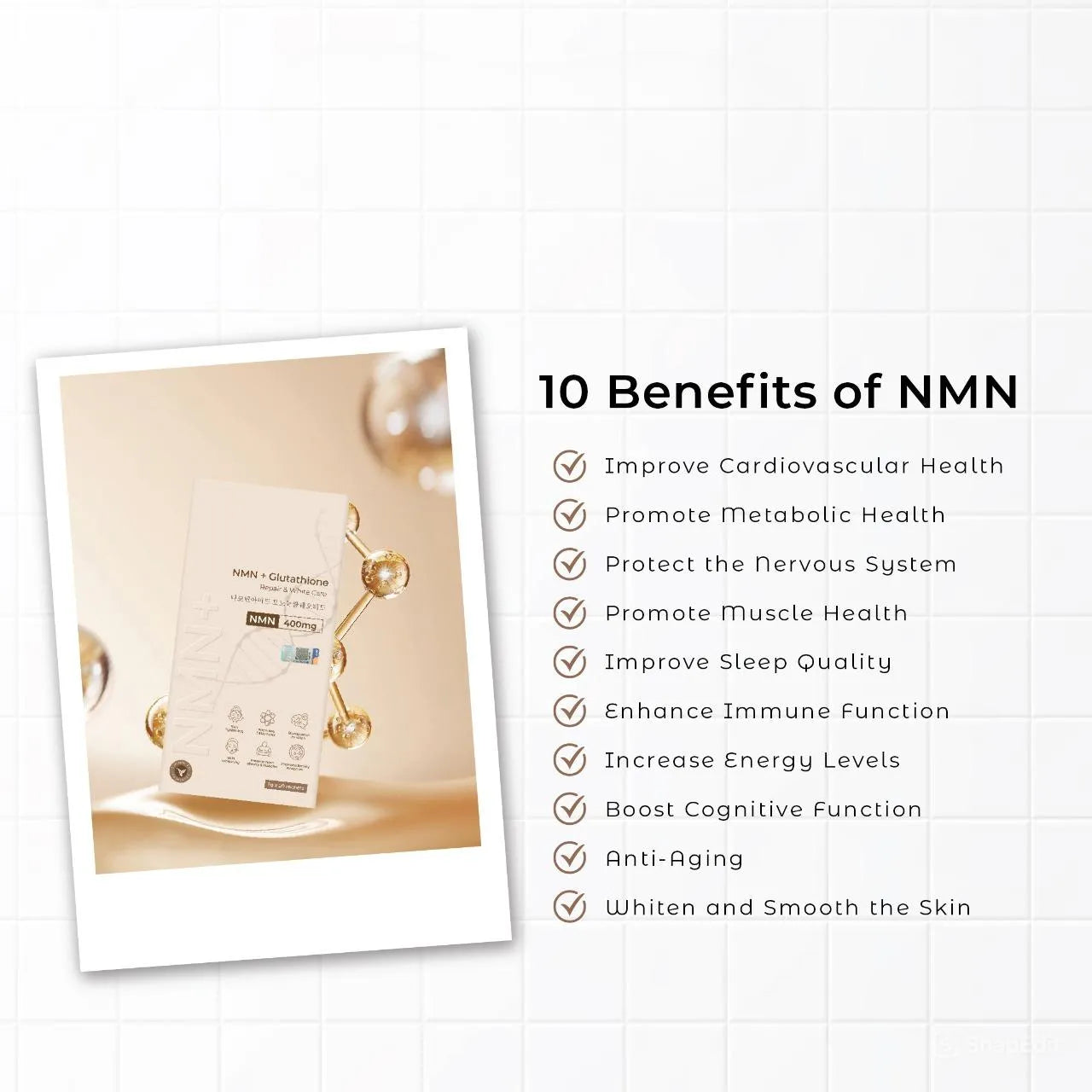 NMN + Glutathione: Repair & White Care (20 Sachet/Box)